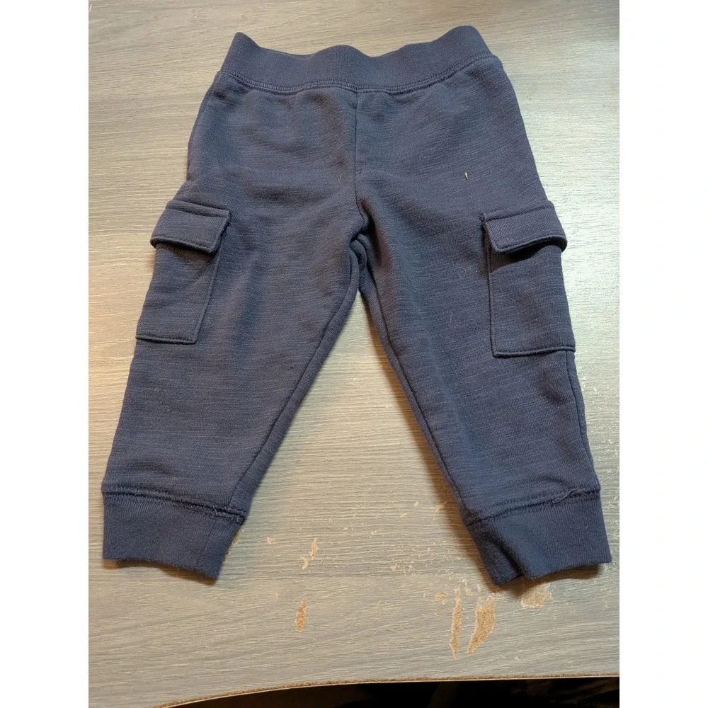 Carters Baby Boy Rocket Ship Bodysuit and Navy Cargo Pants Set Gray Blue 6M